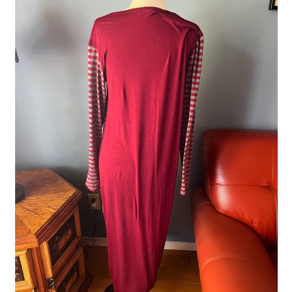 Vintage boho Lagenlook long sleeve balloon jersey midi dress made in Italy EUC - Picture 3 of 12